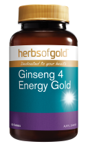 Herbs of Gold Ginseng 4 Energy Gold 60 Tablets