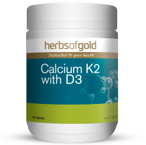 Herbs Of Gold Calcium K2 with D3 90 Tablets