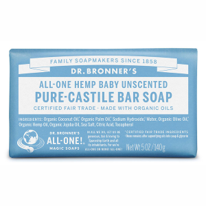 Dr. Bronner's All-One Hemp Pure-Castile Bar Soap Baby Unscented 140g