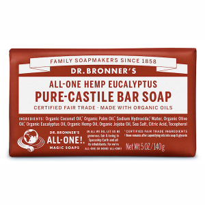 Dr. Bronner's All-One Hemp Pure-Castile Bar Soap Eucalyptus 140g