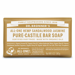 Dr. Bronner's All-One Hemp Pure-Castile Bar Soap Sandalwood Jasmine 140g