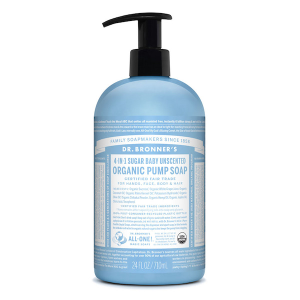 Dr. Bronner's 4-in-1 Organic Sugar Soap Pump Baby Unscented 710mL