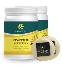 Nature Bee Power Pollen 400 Capsules (6 Months Supply) + 2 Soaps