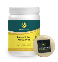 Nature Bee Power Pollen 200 Capsules (3 Months Supply) + 1 Soap