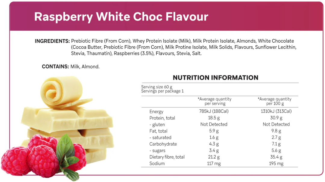 	Smart Protein Bar Raspberry White Chocolate