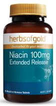 Herbs of Gold Niacin 100mg Extended Release 60 Tablets