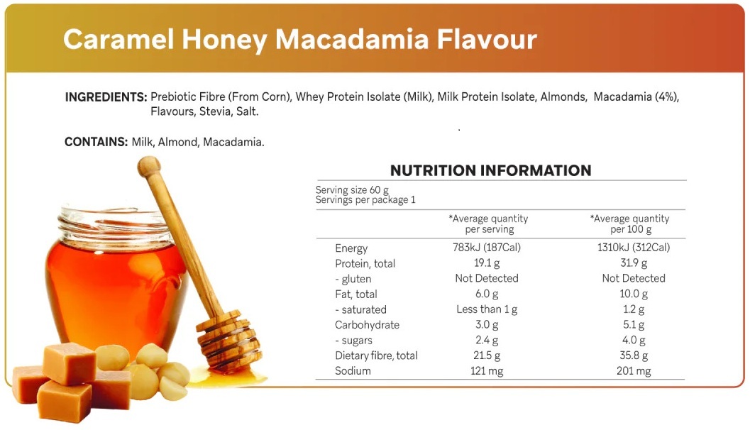 Smart Protein Bar Caramel Honey Macadamia
