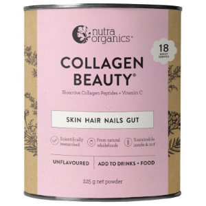 Nutra Organics Collagen Beauty Bioactive Collagen Peptides + Vitamin C 225g Unflavoured